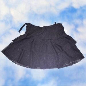 BNWT early 2000’s vintage, black mesh, ruffle mini skirt